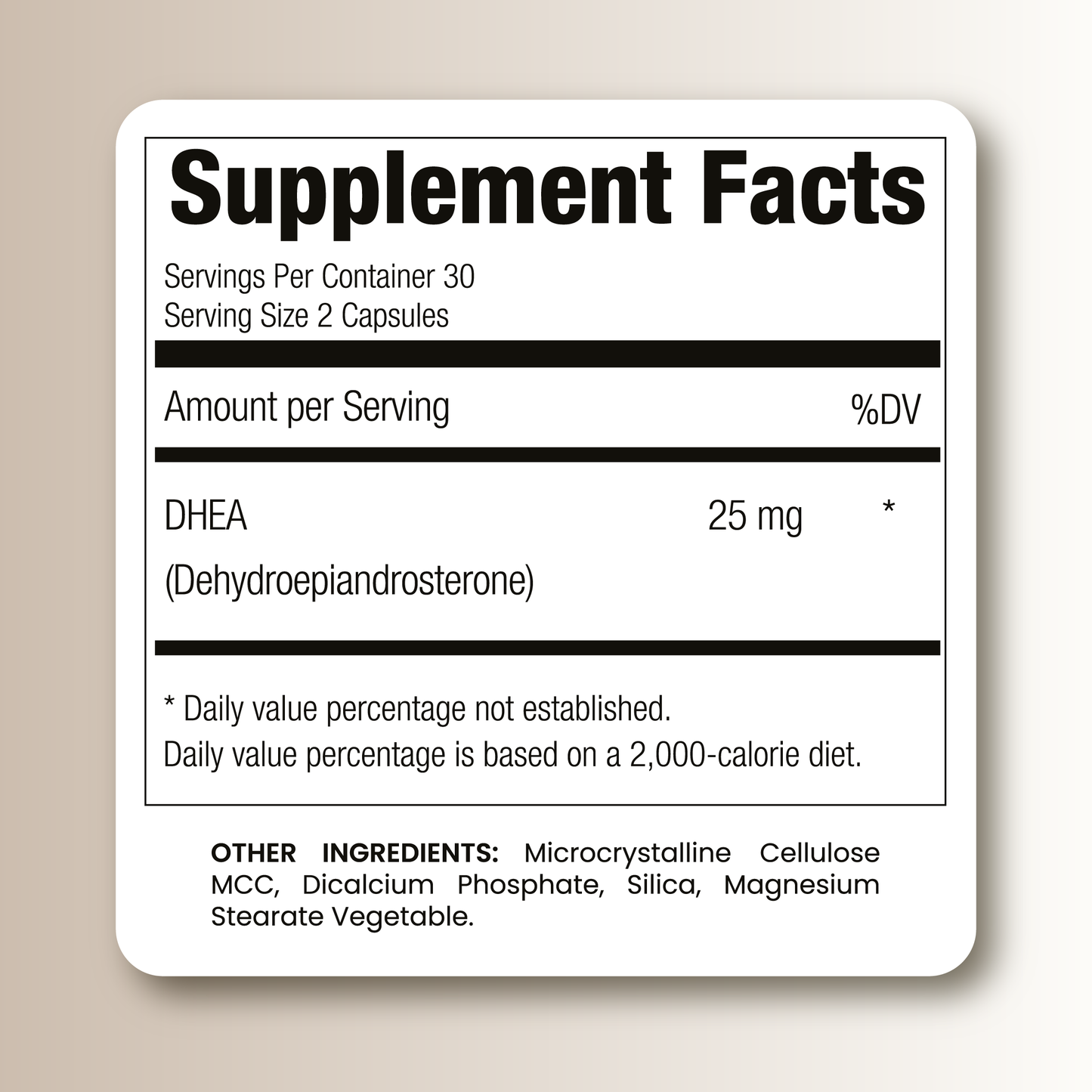 DHEA 25 mg – Hormonal Balance, Vitality & Healthy Aging Advanced Formula