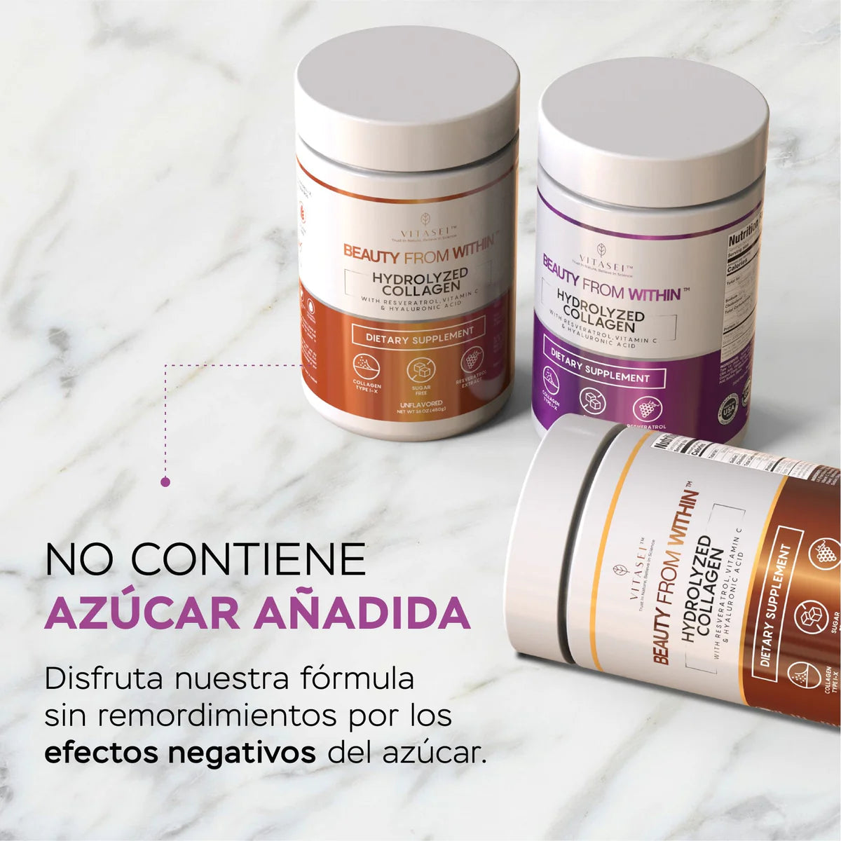 Péptidos de colágeno con resveratrol y ácido hialurónico - sabor a coco