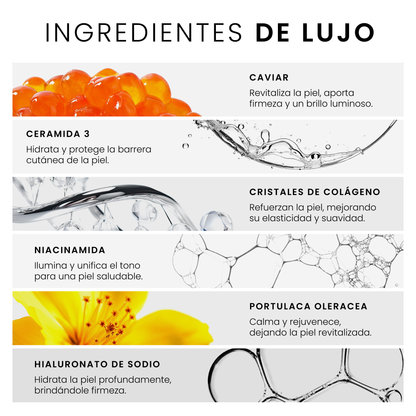 Nuevos parches reafirmantes para ojos con caviar y cristales de colágeno