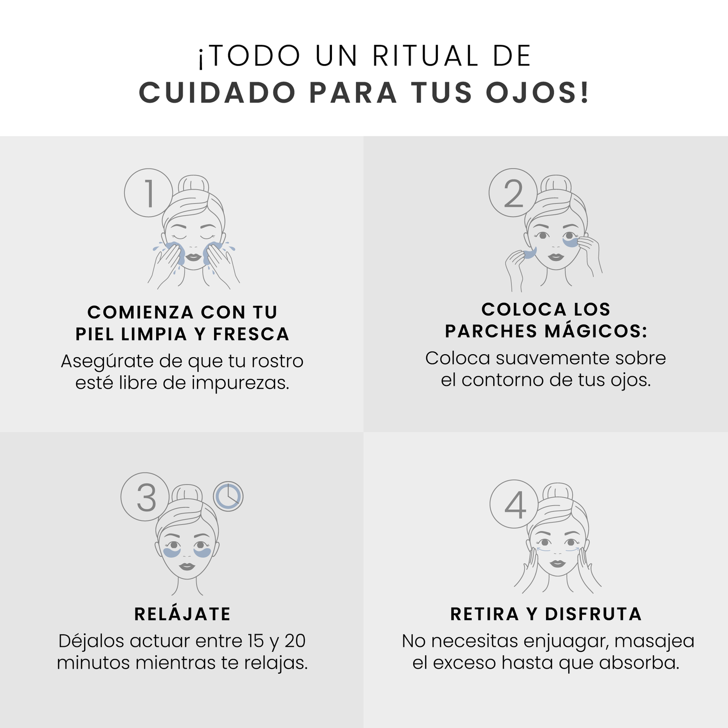 Nuevos parches reafirmantes para ojos con caviar y cristales de colágeno