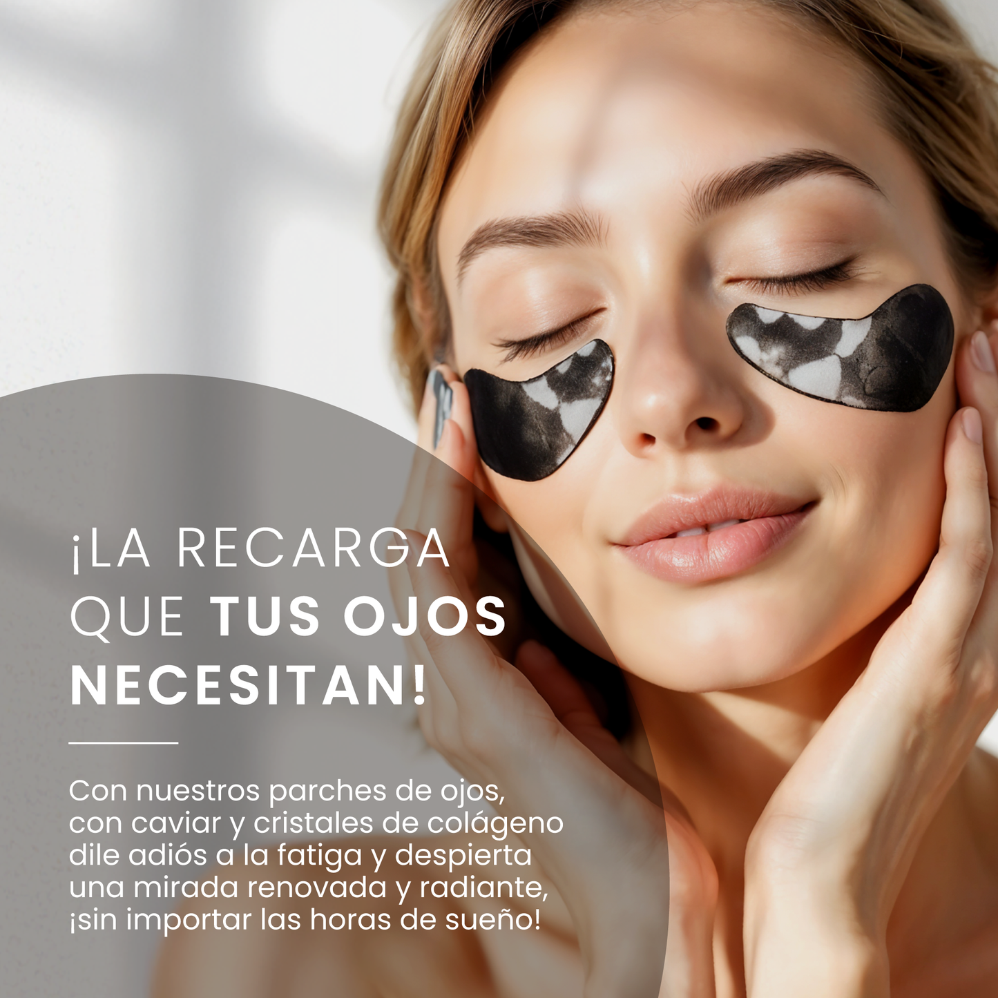 Nuevos parches reafirmantes para ojos con caviar y cristales de colágeno