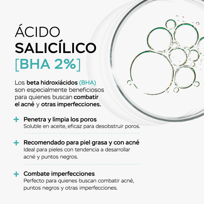 GLOW SKIN - tónico facial despigmentante iluminador con ácidos AHA y BHA