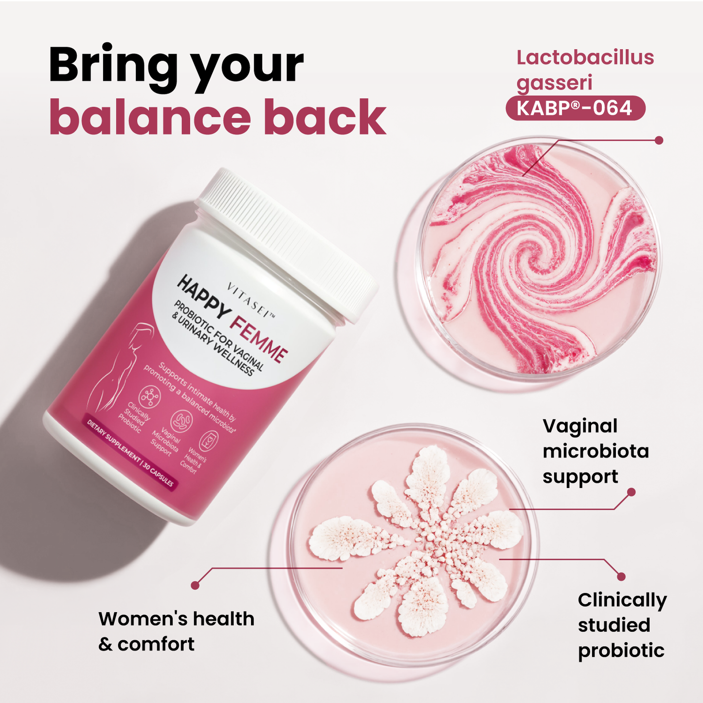 Happy Femme – Intimate Health Probiotic for Vaginal Microbiome Balance