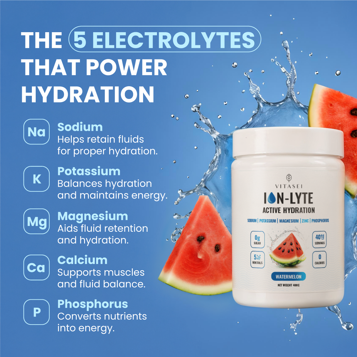 ION-LYTE Active hydration | 5 Essential electrolytes for fast hydration & energy