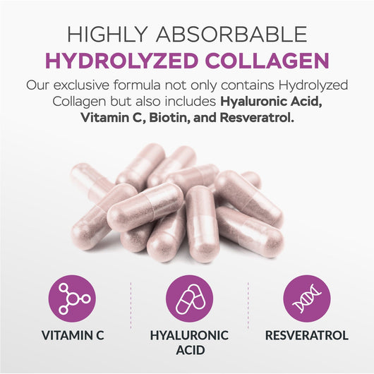 Combo Hydrolyzed Collagen With Resveratrol Coconut Flavor And Unflavored + Hydrolized Collagen Capsules