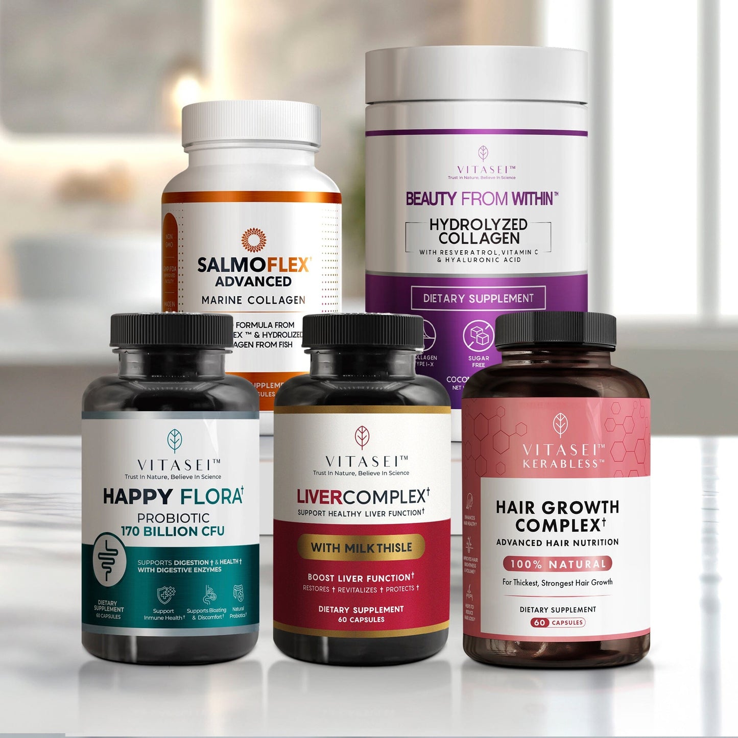 Premium Beauty & Wellness Bundle – 6-in-1 Care for Gut, Joints, Liver, Hair & Skin