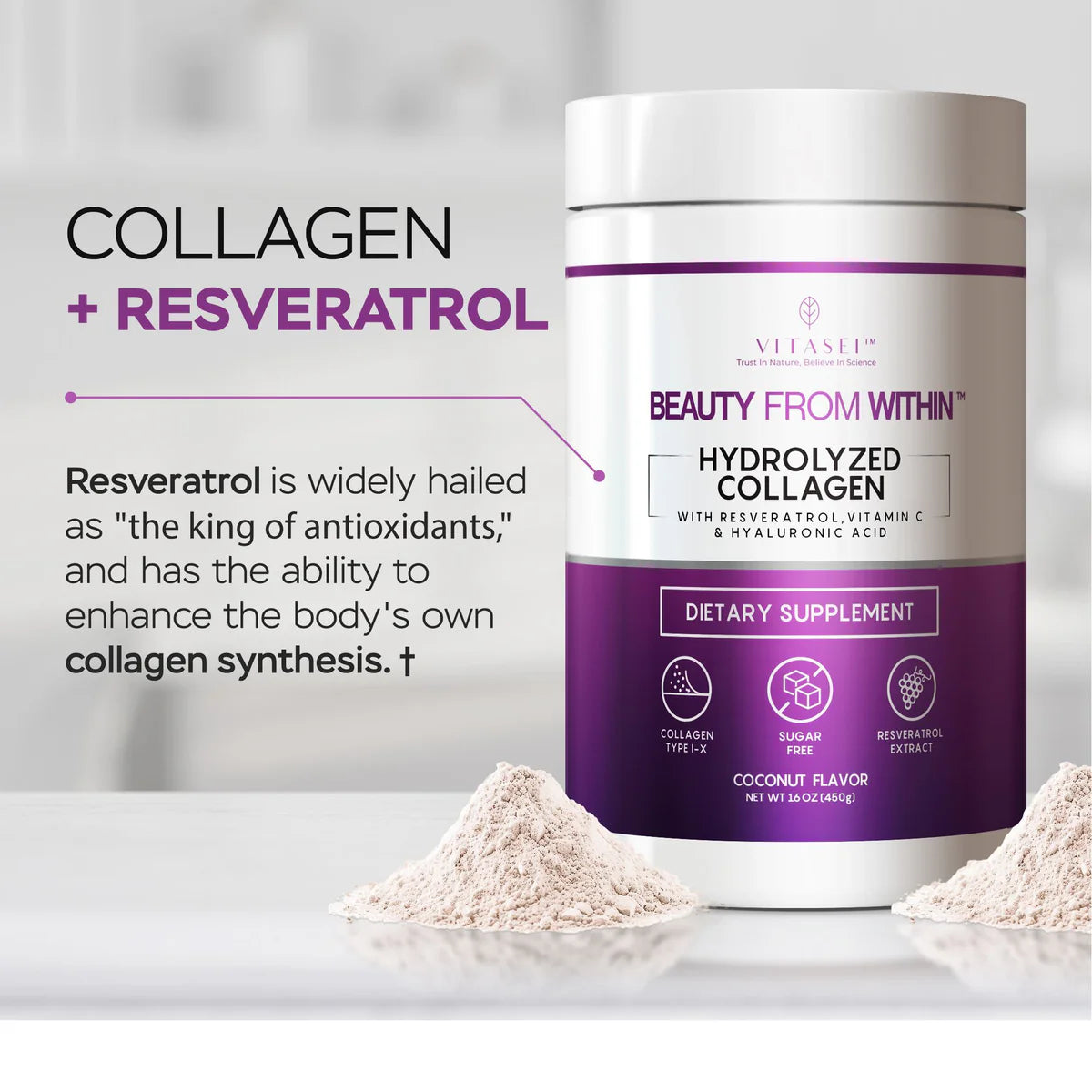 Colágeno con resveratrol Sabor Coco + Sin Sabor + Colageterna