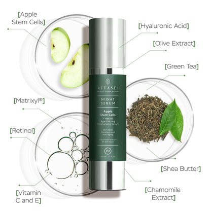 Day and night serums with apple stem cells +  Eyemask patch with caviar and collagen crystals + Magnetic mask with dead sea mud