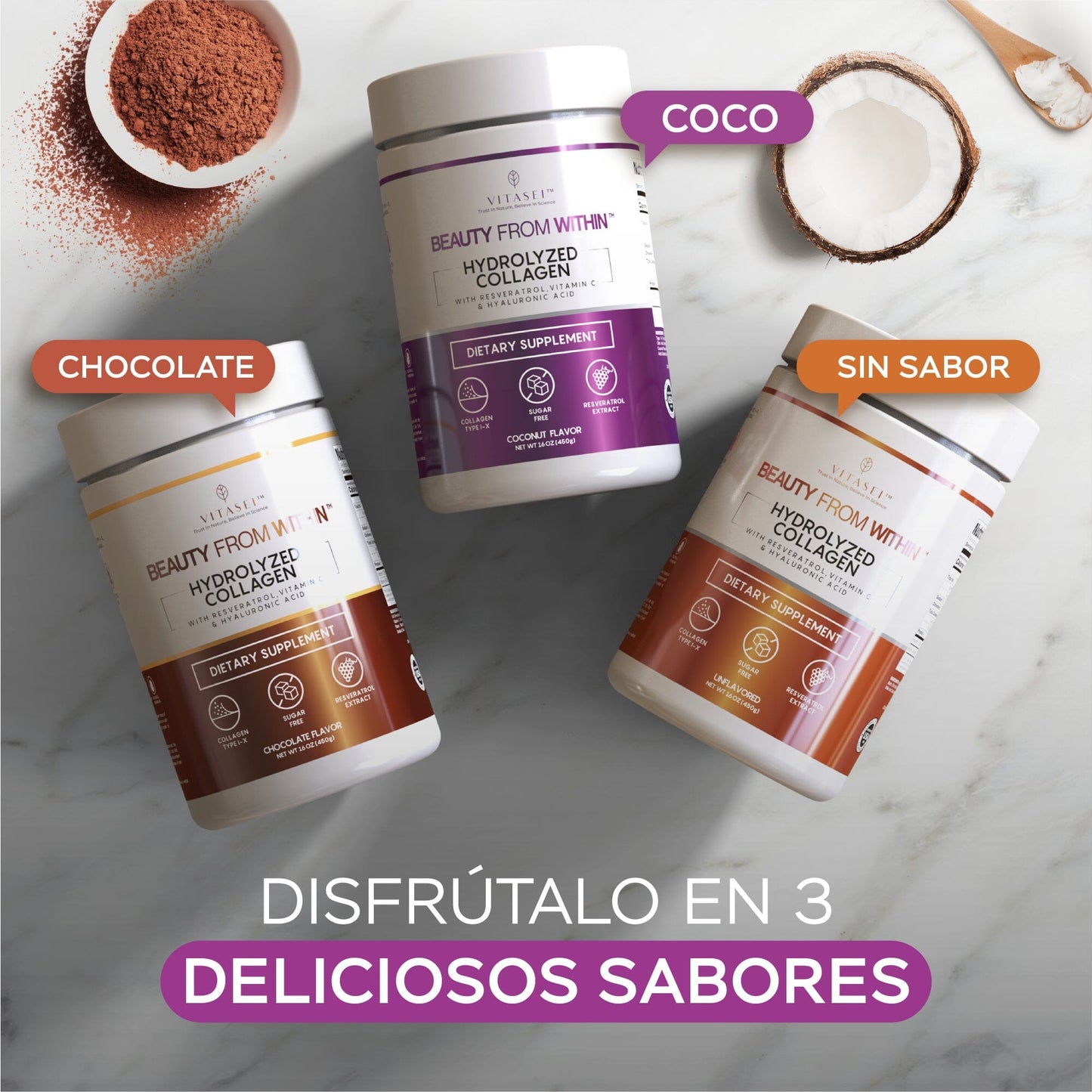 Collagen Peptides with Resveratrol Duo - Coconut and Chocolate