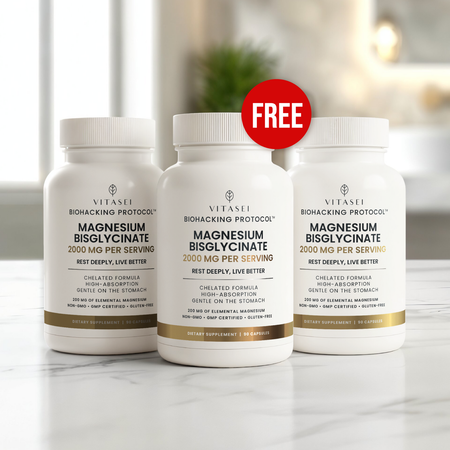 Magnesium bisglycinate Pay 2 Get 3 – High absorption chelated formula for rest and relaxation