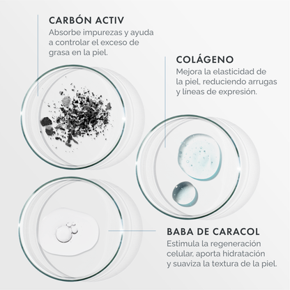 OXINERGY mascarilla facial oxigenante carbón activado y colágeno
