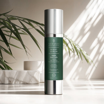 Suero facial noche antiedad con retinol y células madre de manzana