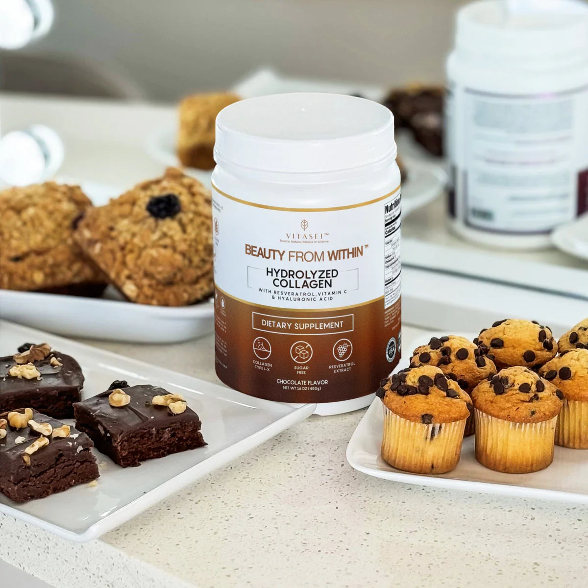 Péptidos de colágeno con resveratrol y ácido hialurónico - chocolate