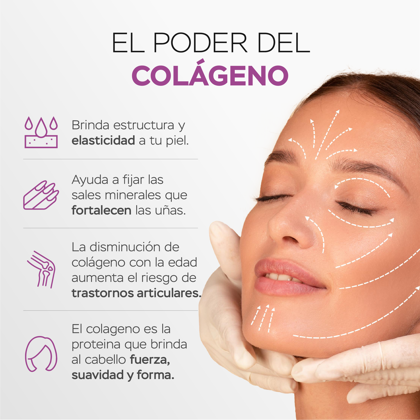 Péptidos de colágeno en cápsulas con biotina y ácido hialurónico