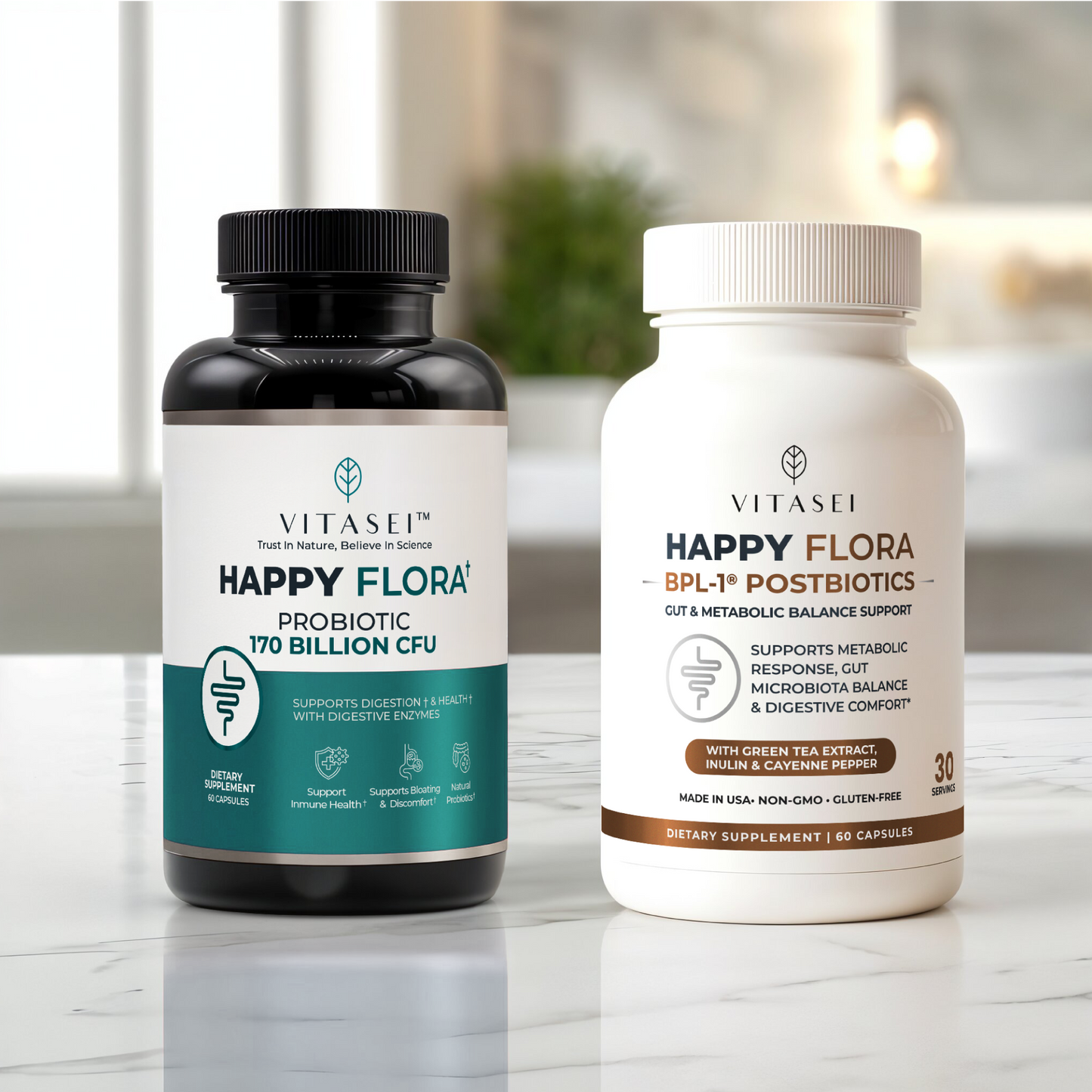 Gut & Metabolic Balance Kit – Happy Flora Probiotics + Happy Flora with BPL1® Posbiotics