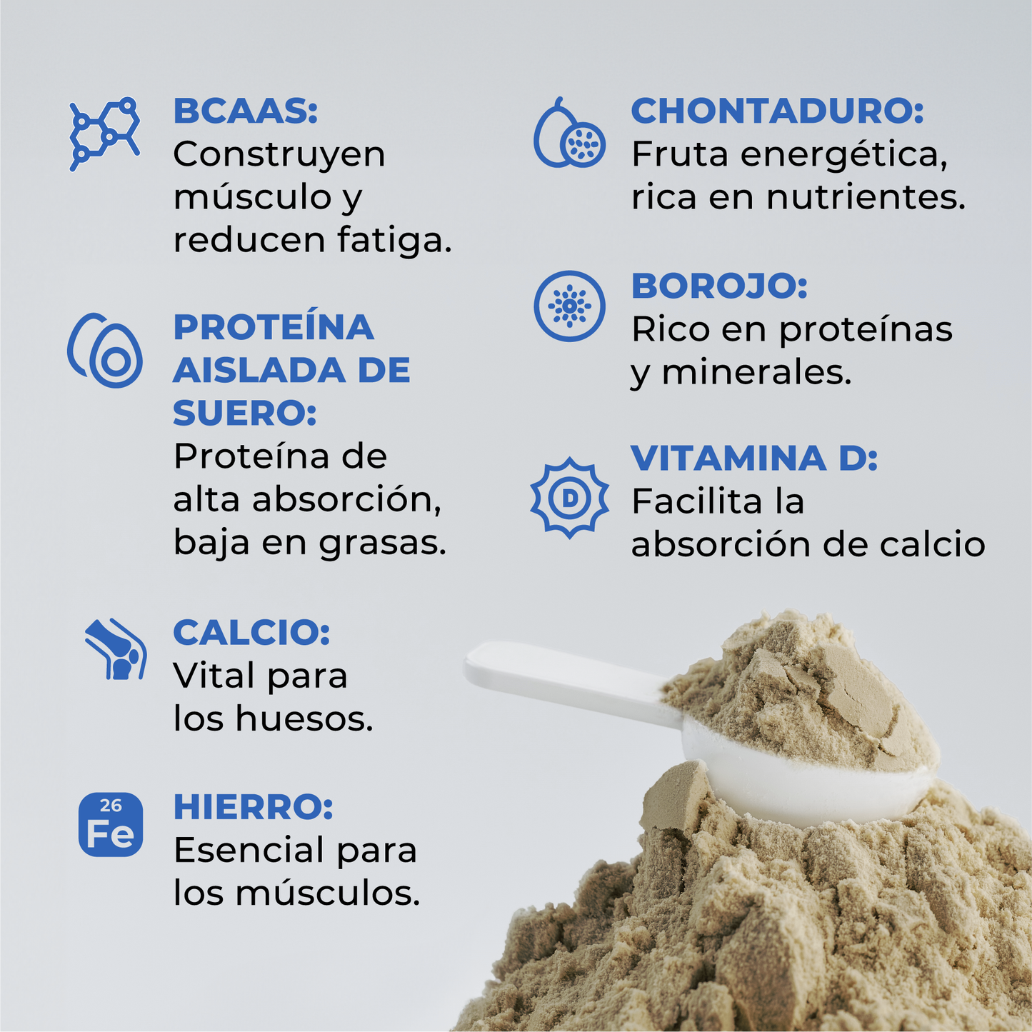 Colágeno para hombres con BCAA´S y proteína de suero - sabor chocolate