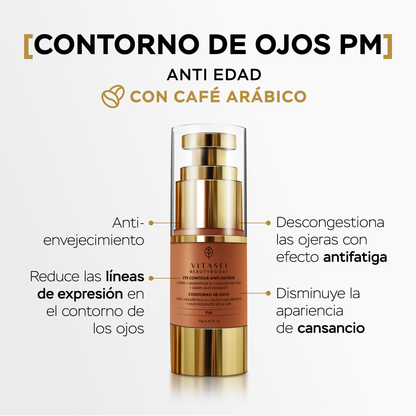 Contorno ojos noche anti-fatiga con hexapéptidos y ácido hialurónico
