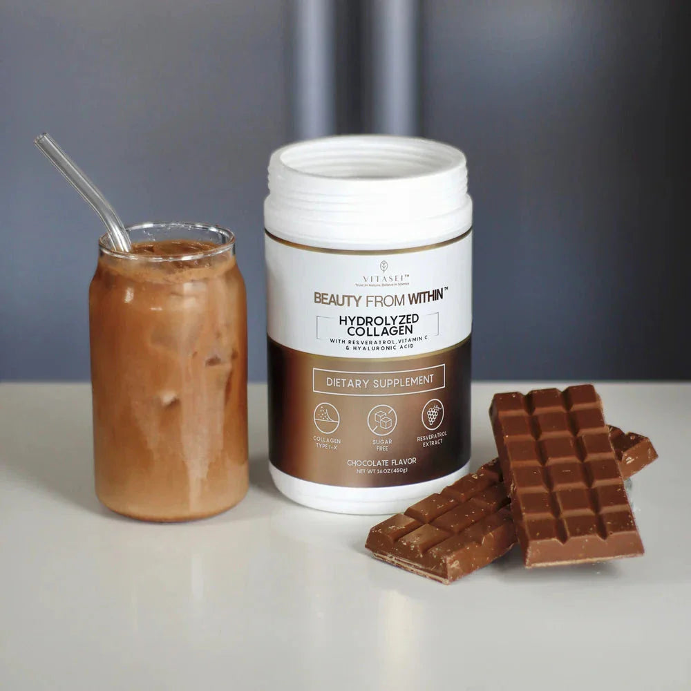 Chocolate Collagen Peptides with Resveratrol and Hyaluronic Acid
