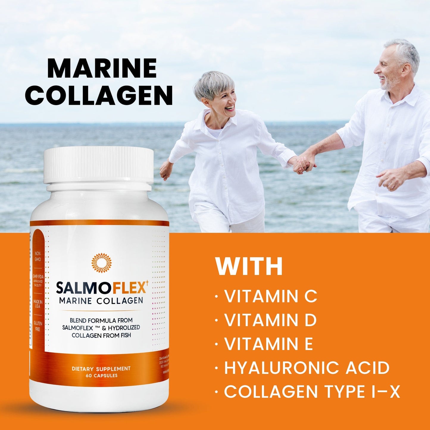 Salmoflex Marine Collagen + Collagen Capsules with hyaluronic acid