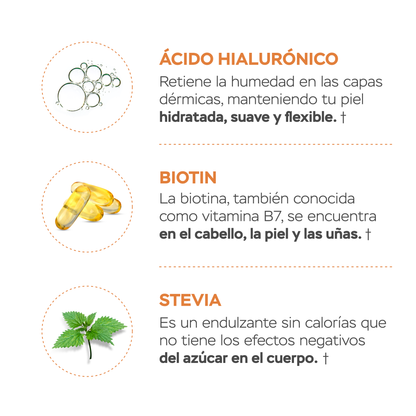 Péptidos de colágeno con resveratrol y ácido hialurónico - Sin Sabor