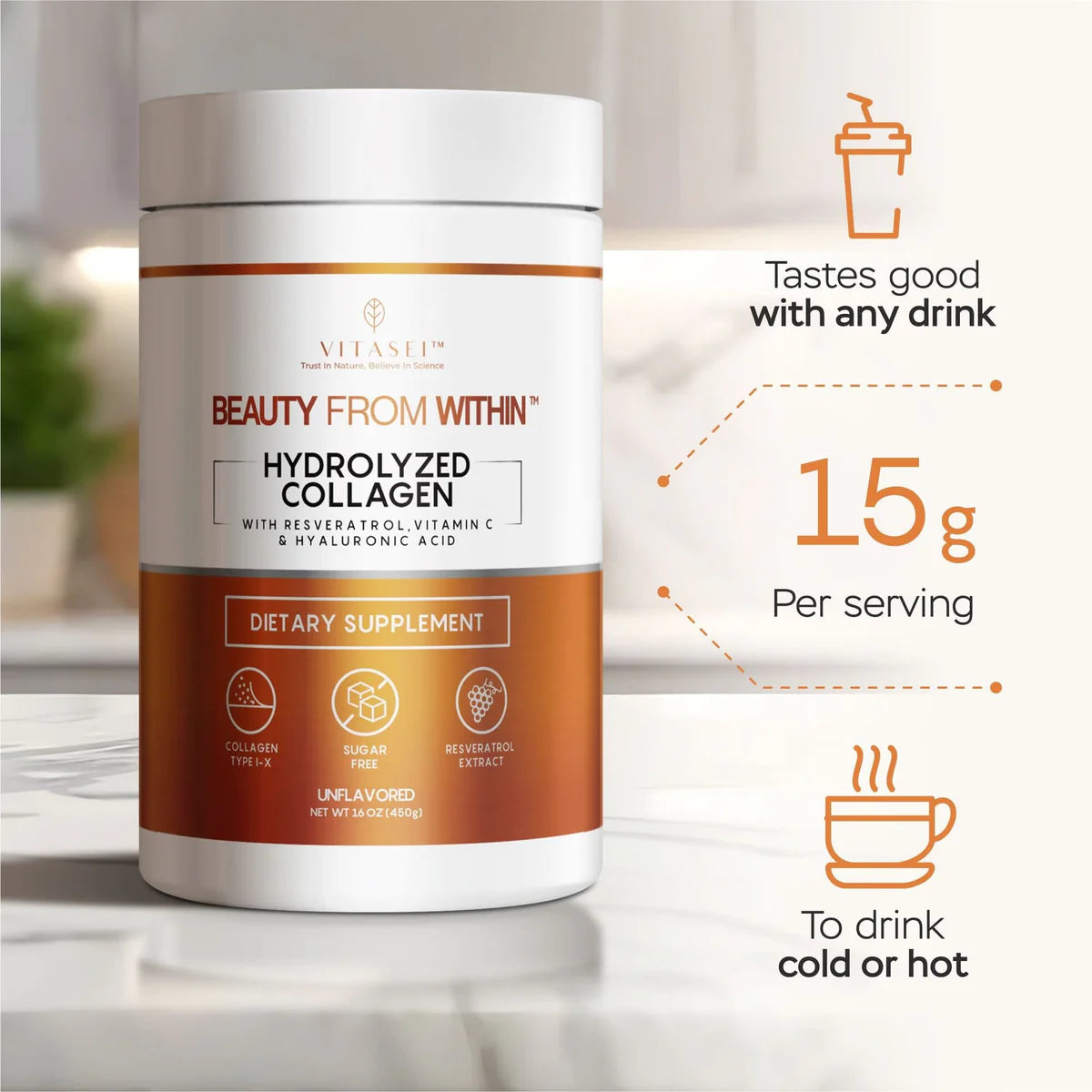 Dúo Colágeno Hidrolizado con Resveratrol y vitamina C - Coco + Sin Sabor