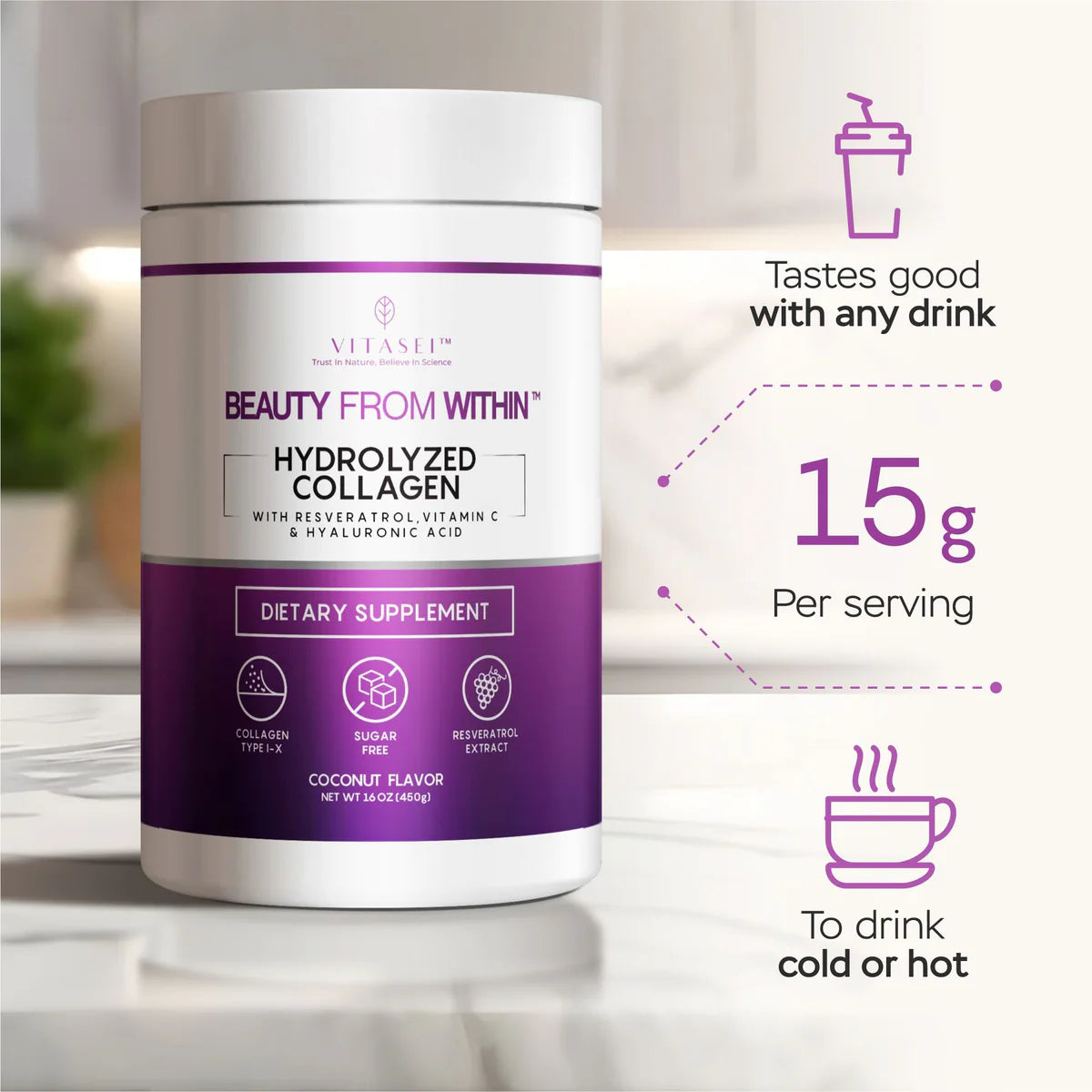 Colágeno con resveratrol Sabor Coco + Sin Sabor + Colageterna