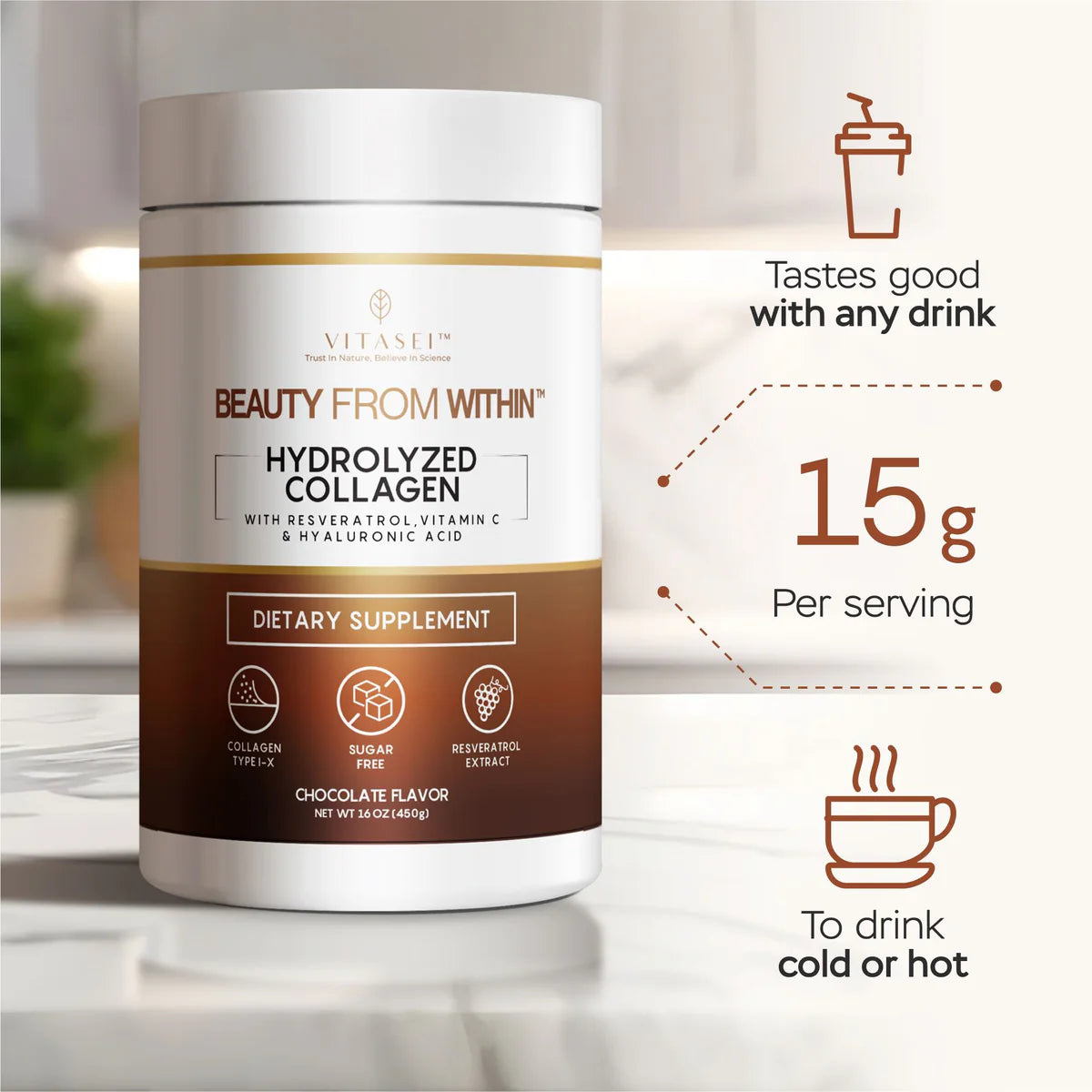 Kit de Colágeno Hidrolizado con Resveratrol sabor Chocolate + Teatox - suplemento detox con Té Verde, Espirulina y Alcachofa