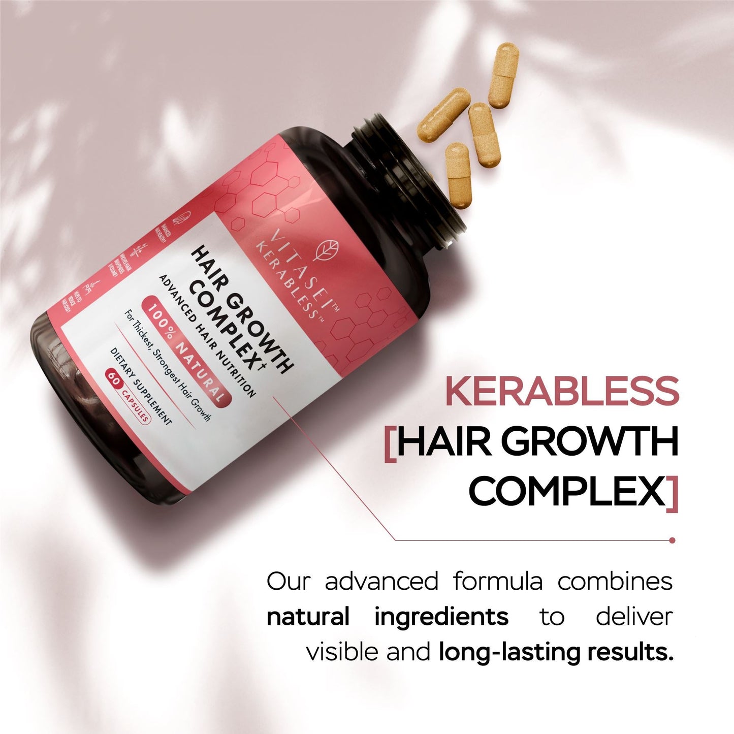Chocolate Collagen Peptides for Men with BCAA´S and Whey Protein + Kerabless Hair Growth Complex