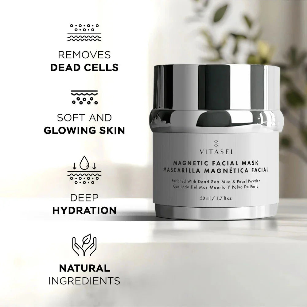 Day and night serums with apple stem cells +  Eyemask patch with caviar and collagen crystals + Magnetic mask with dead sea mud