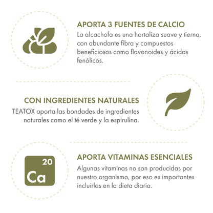 Teatox – Detox en polvo con Té Verde, Espirulina y Alcachofa