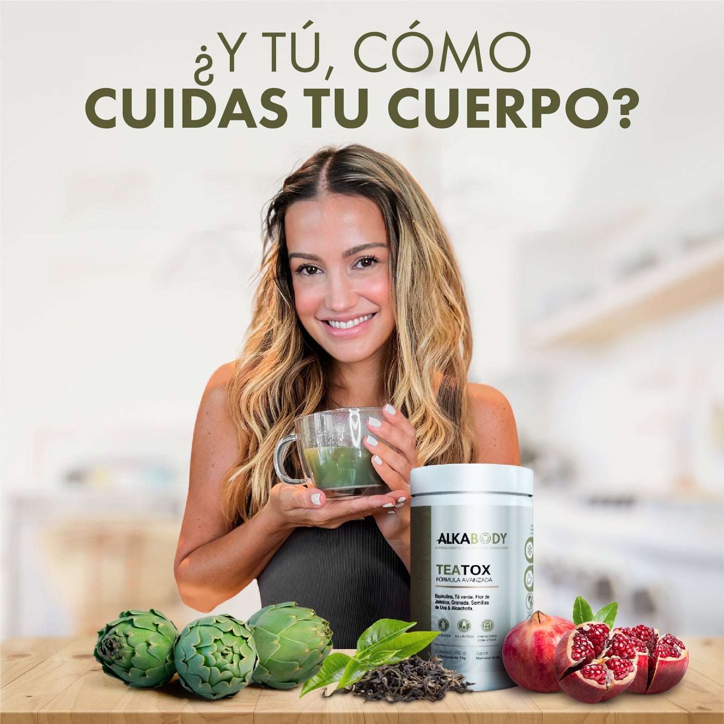 Teatox – Detox en polvo con Té Verde, Espirulina y Alcachofa