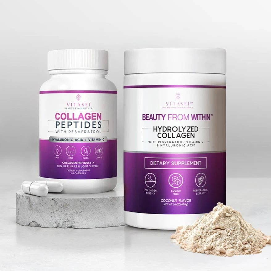 Kit de Colágeno Hidrolizado con Resveratrol sabor Coco + Cápsulas de Péptidos