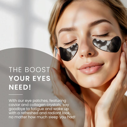 New black gold firming eyemask patch with caviar and collagen crystals