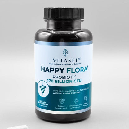 Happy Flora — Probiotic Supplement with 170 billion CFU for a Healthy Gut