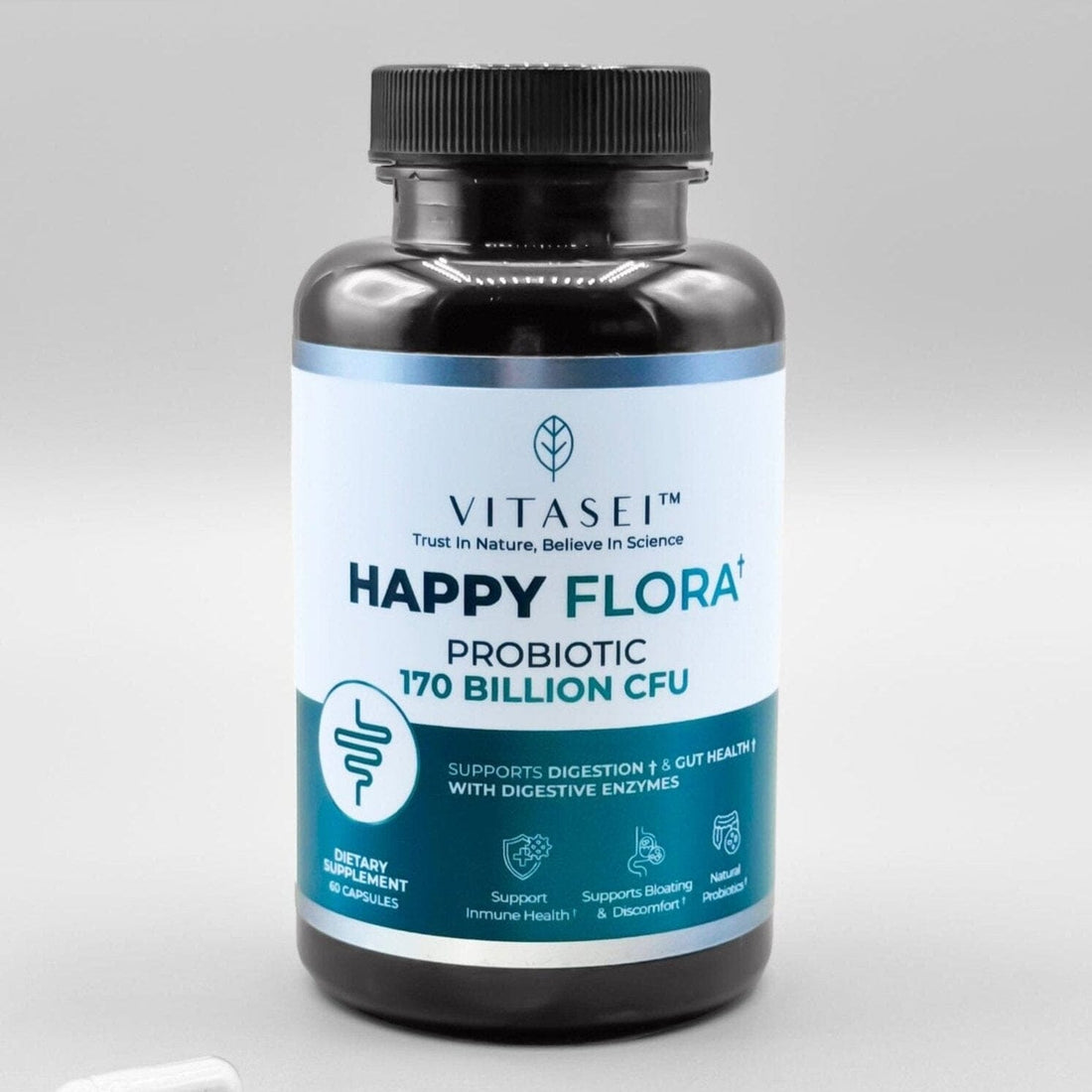 Happy Flora — Probiotic Supplement with 170 billion CFU for a Healthy Gut