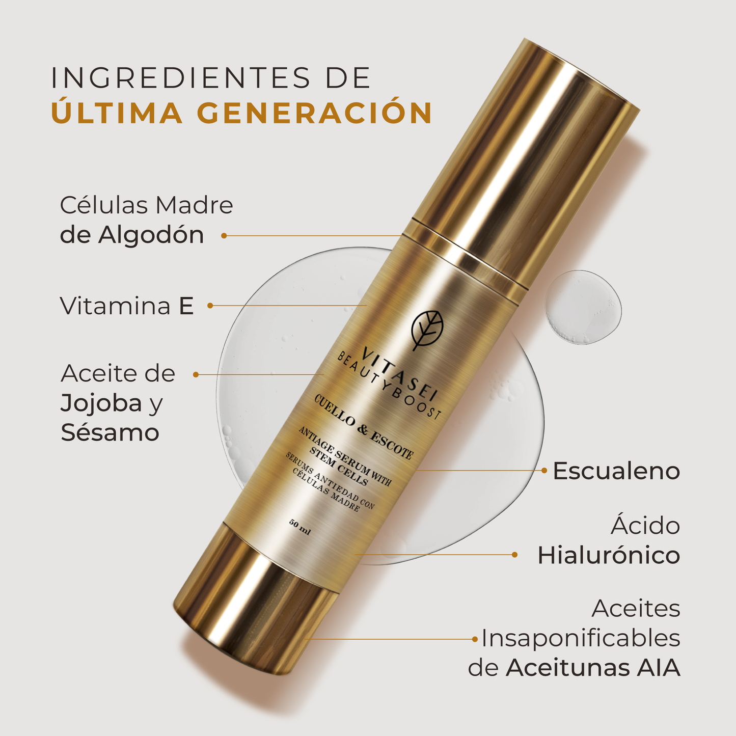 Serum Anti Envejecimiento con Células Madre Para Cuello y Escote