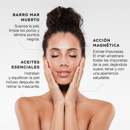 Mascarilla magnética facial con barro del mar muerto y polvo de perla
