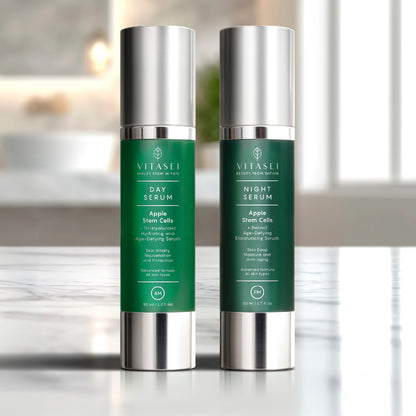 Sueros faciales con células madre de manzana para día y noche (retinol)