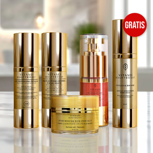Sueros faciales día y noche + Contornos de ojos día y noche + gratis Suero cuello y escote