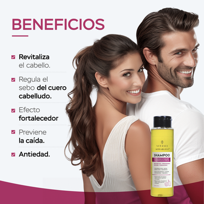 Shampoo anti caída y fortalecedor con cebolla, cúrcuma y pantenol