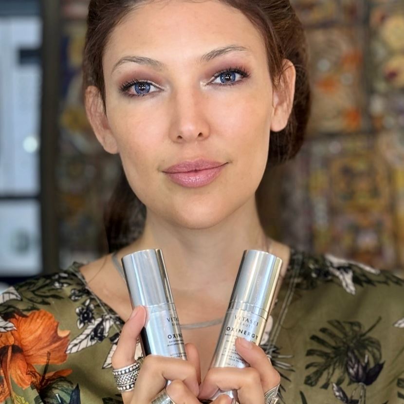 Oxinergy Oxygenating Charcoal Mask + Cream with Prebiotics + Neck And Decollette Stem Cells Serum