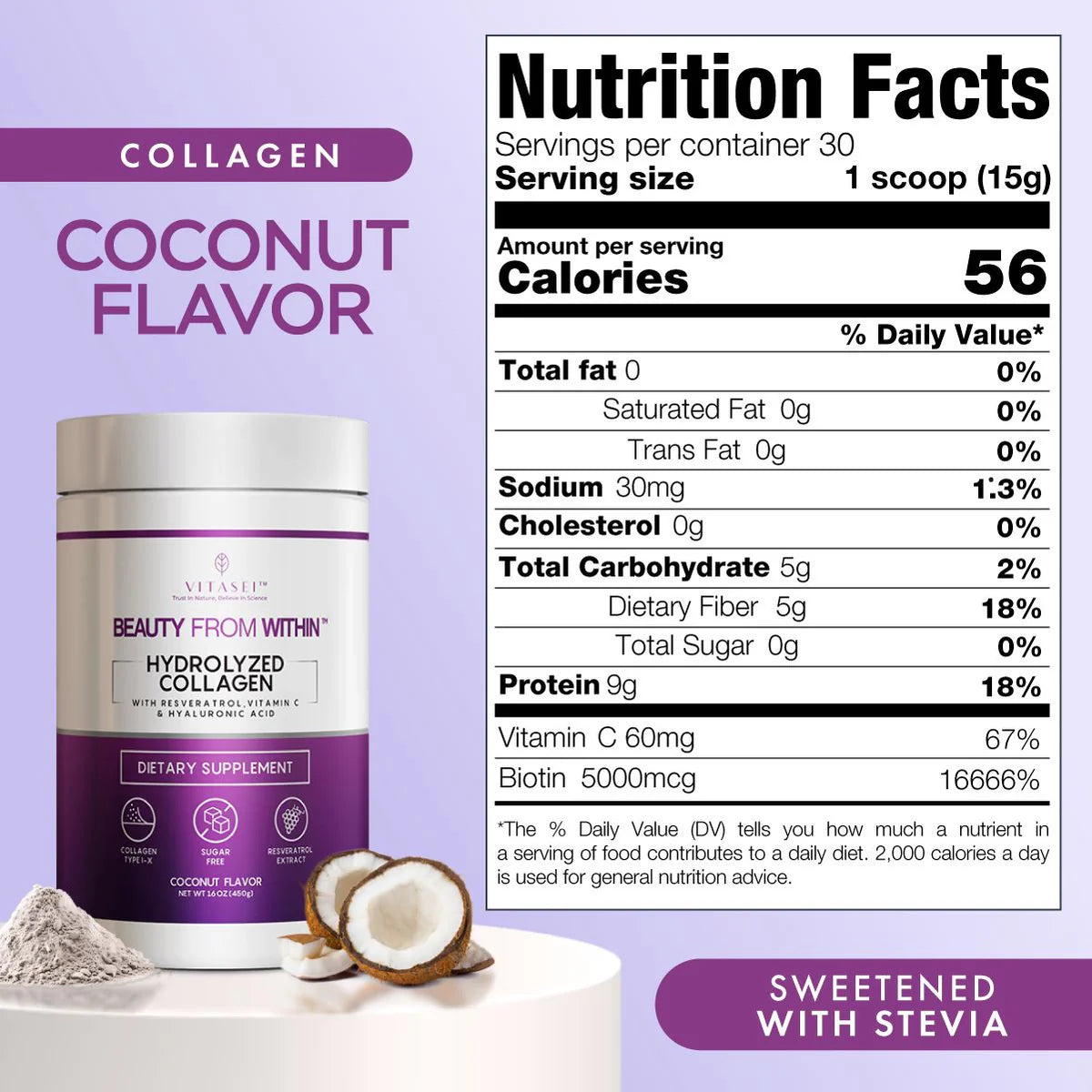 Dúo Colágeno Hidrolizado con Resveratrol y vitamina C - Coco + Sin Sabor