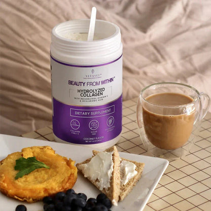 Coconut Collagen Peptides with Resveratrol and Hyaluronic Acid - Soy-Based Formula