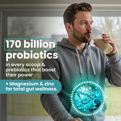 Happy Flora Probiotic & Prebiotic Complex with Magnesium and Zinc, 170 Billion CFU for Gut Health