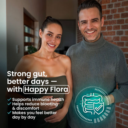 Happy Flora Probiotic & Prebiotic Complex with Magnesium and Zinc, 170 Billion CFU for Gut Health