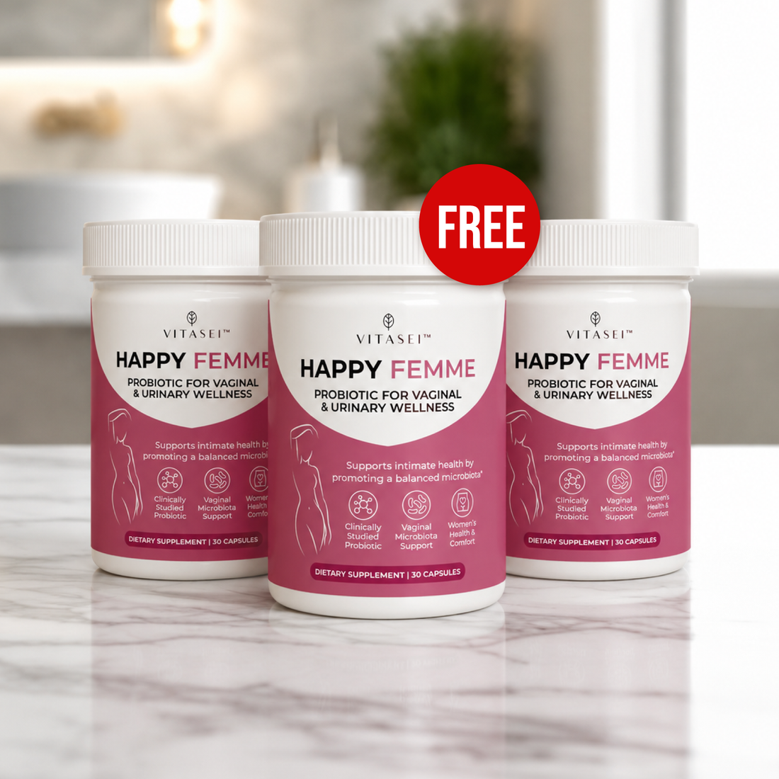 Happy Femme, Paga 4 lleva 6 – Intimate Health Probiotic for Vaginal Microbiome Balance