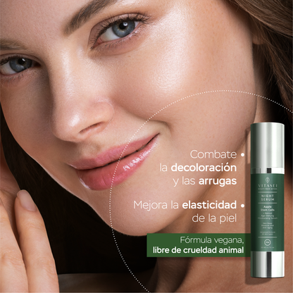 Suero facial noche antiedad con retinol y células madre de manzana
