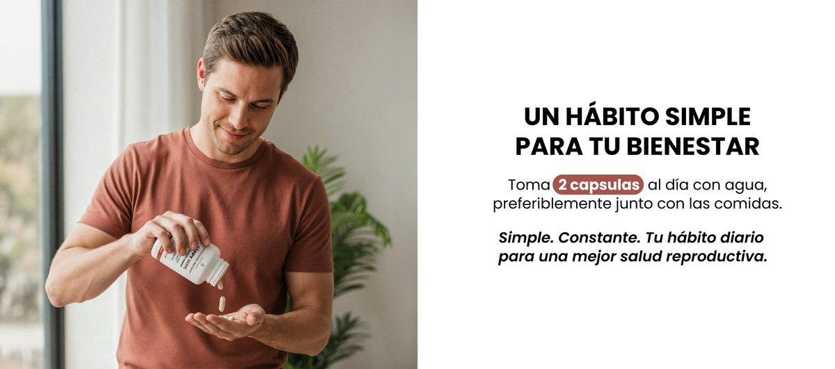 Un hábito simple para tu bienestar: 2 cápsulas al día con agua, preferiblemente con las comidas.