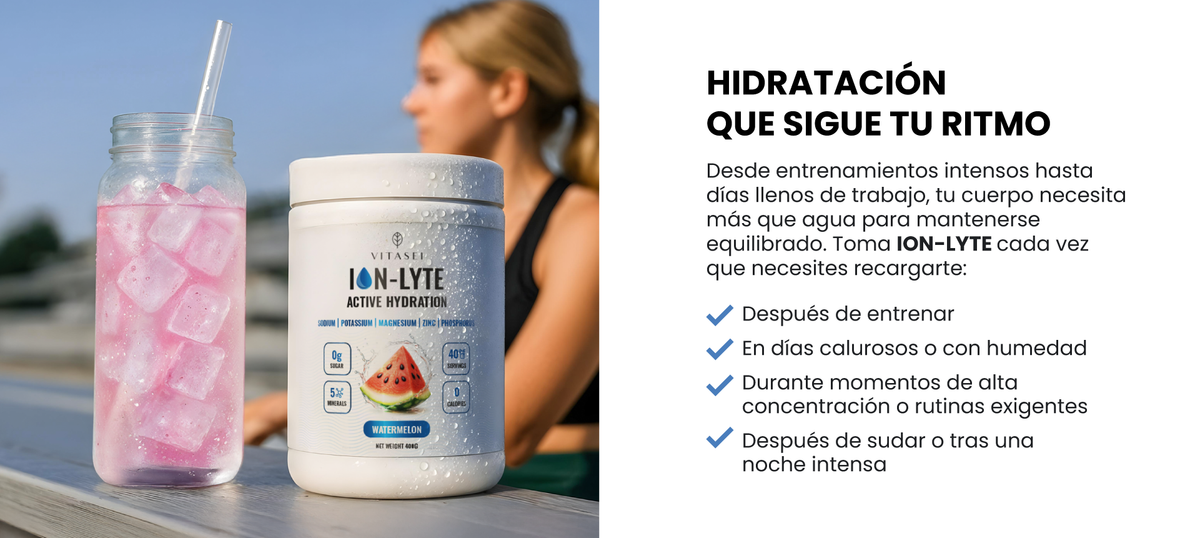 Hidratación que sigue tu ritmo: después de entrenar, en días calurosos, en momentos de alta concentración o tras una noche intensa.